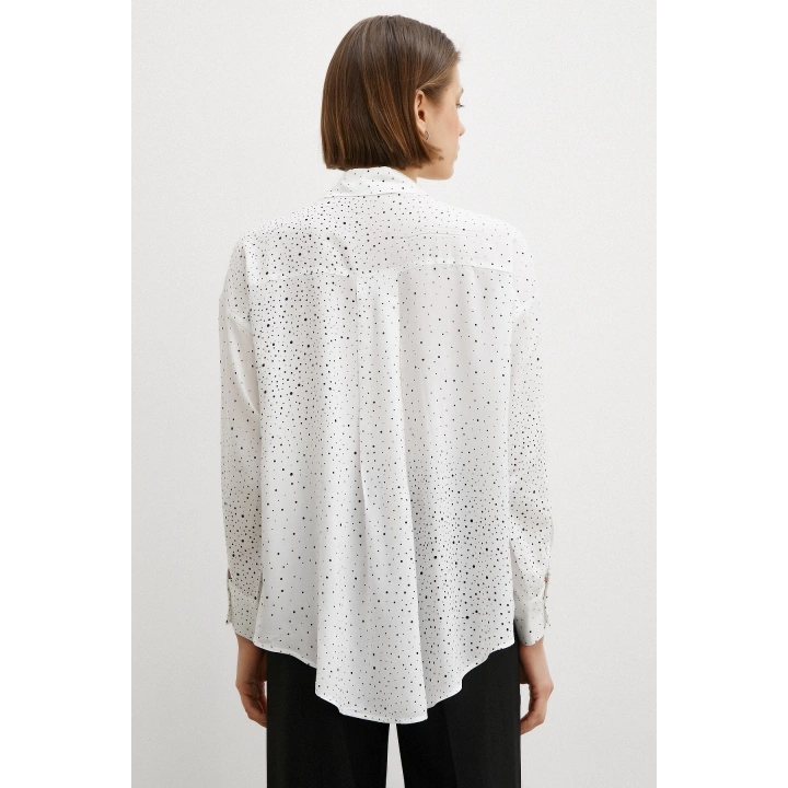 Puantiyeli Gömlek Beyaz