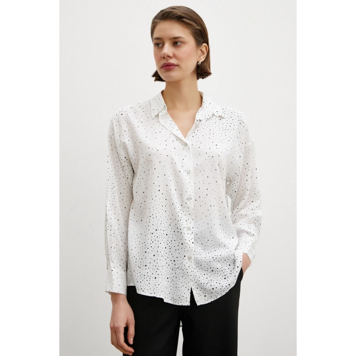 Puantiyeli Gömlek Beyaz