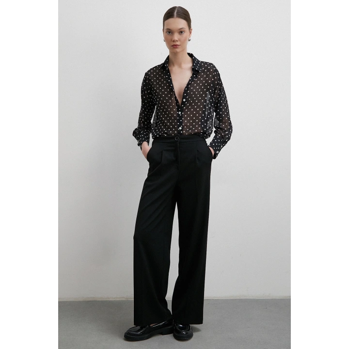 Puantiyeli Gömlek Siyah