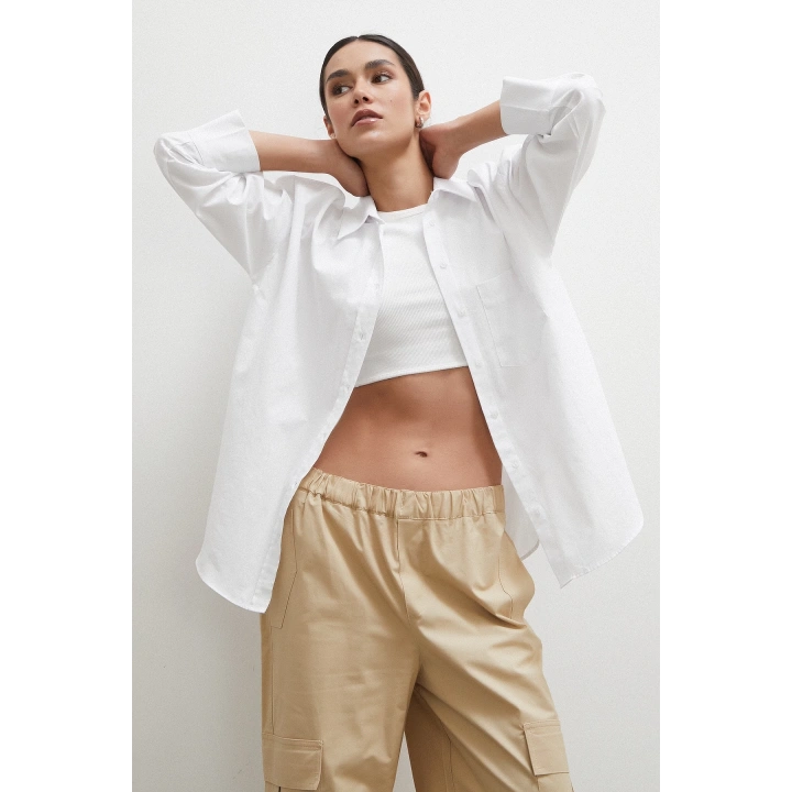 Regular Fit Poplin Gömlek Beyaz