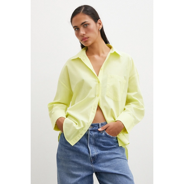 Regular Fit Poplin Gömlek Sarı