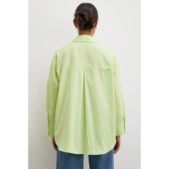 Regular Fit Poplin Gömlek Yeşil