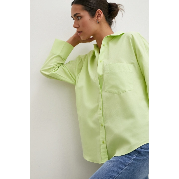 Regular Fit Poplin Gömlek Yeşil