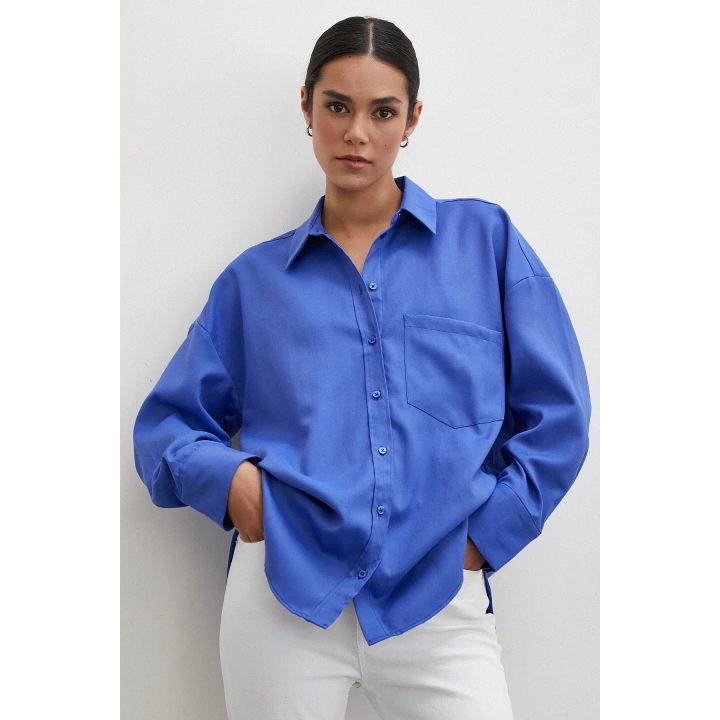 Robalı Klasik Gömlek Lacivert