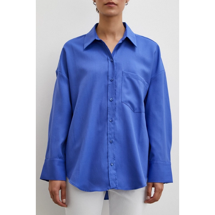 Robalı Klasik Gömlek Lacivert