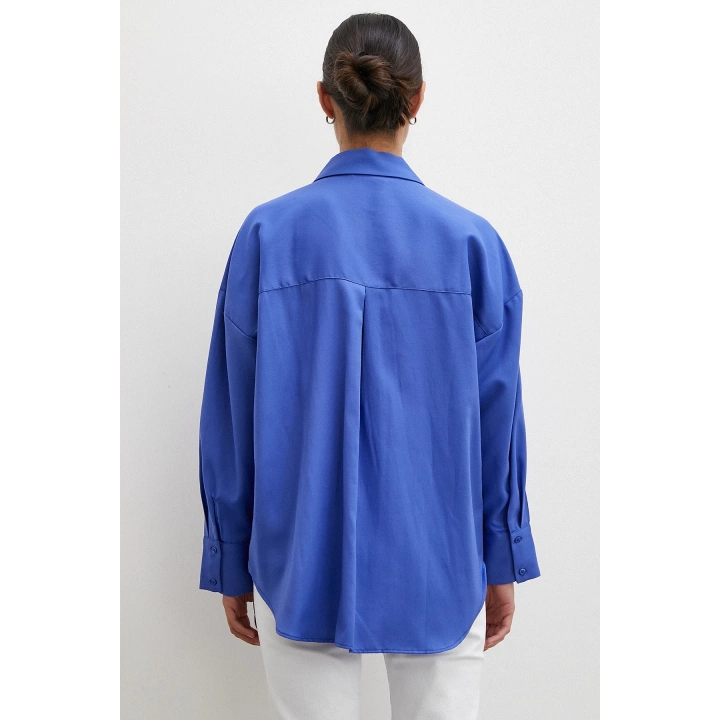 Robalı Klasik Gömlek Lacivert