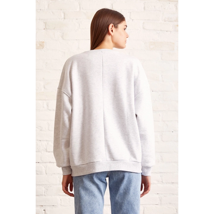 Şardonlu Texas Sweatshirt Gri