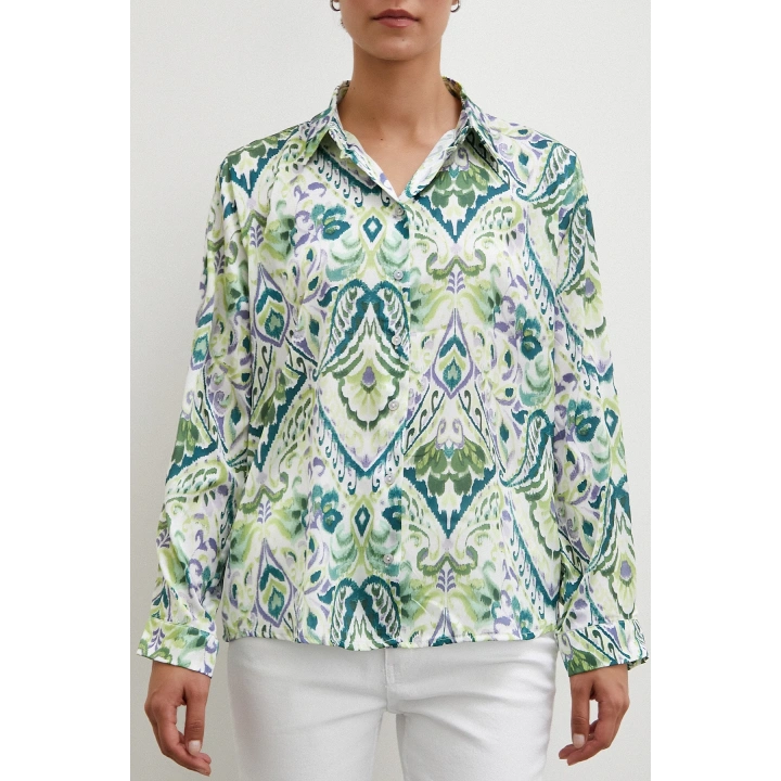 Saten Gömlek Yeşil