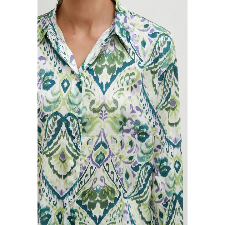 Saten Gömlek Yeşil