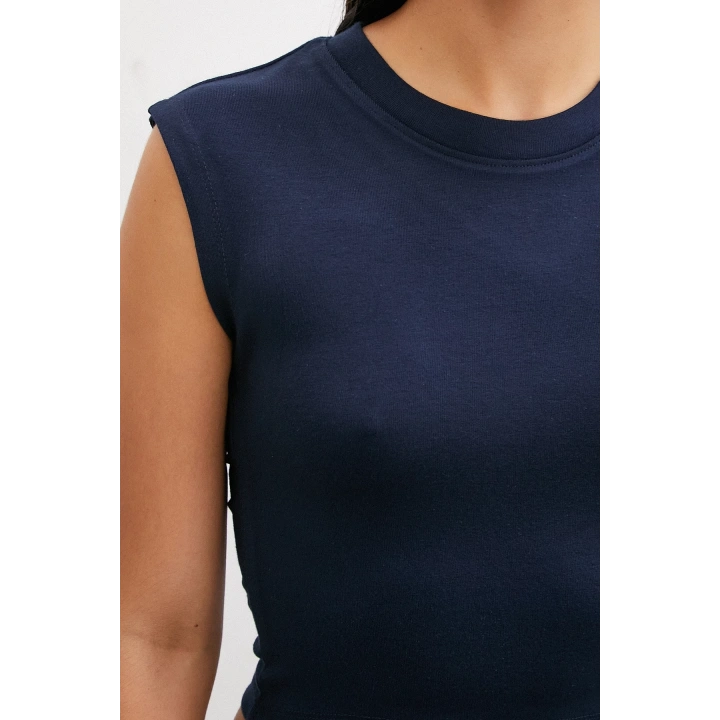 Sıfır Kol T-shirt Lacivert