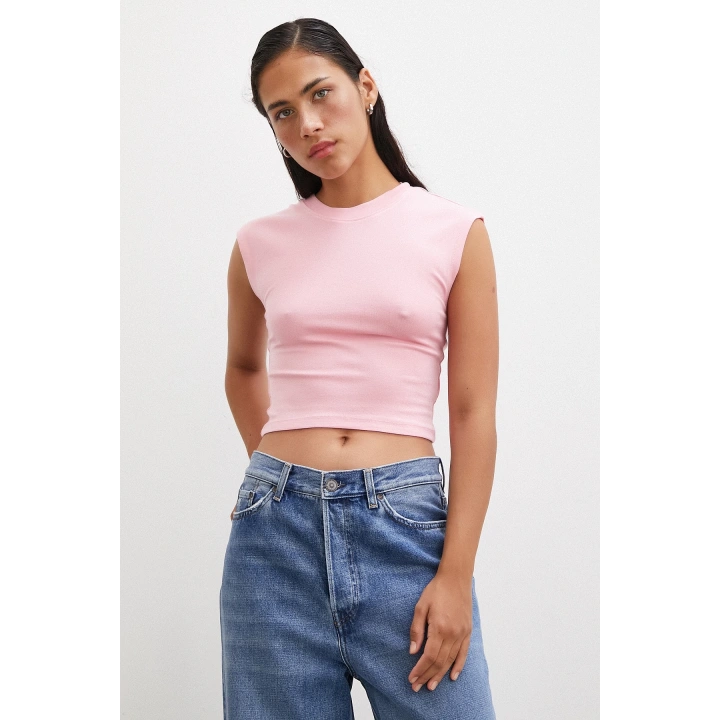 Sıfır Kol T-shirt Pembe