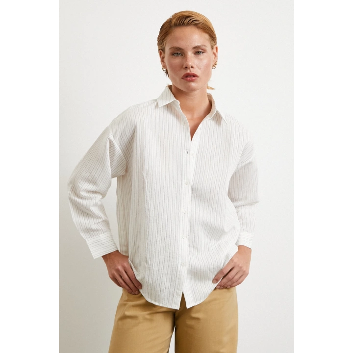 Simetrik Çizgili Gömlek Taş