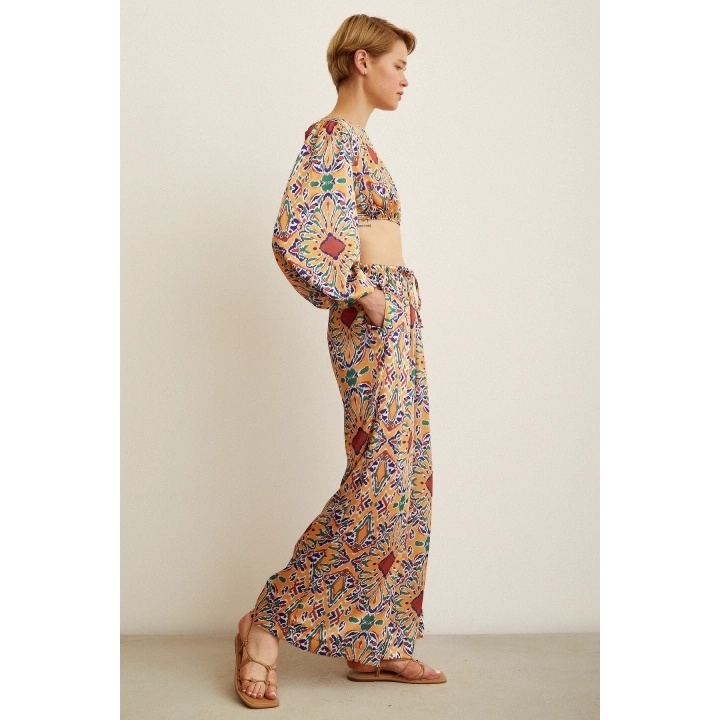 Sırt Dekolteli Crop Hardal