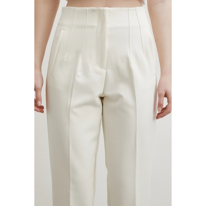 Skinny Kumaş Pantolon Ekru