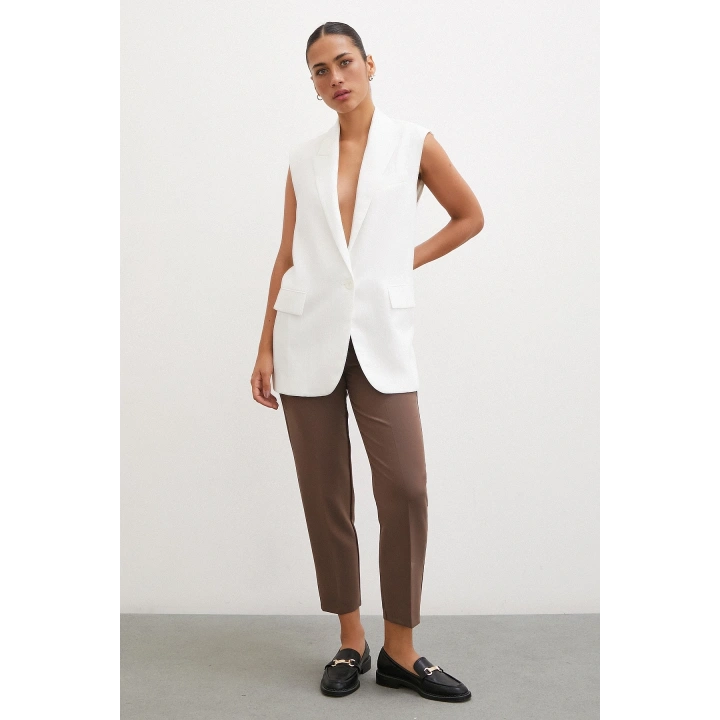 Skinny Kumaş Pantolon Kahve
