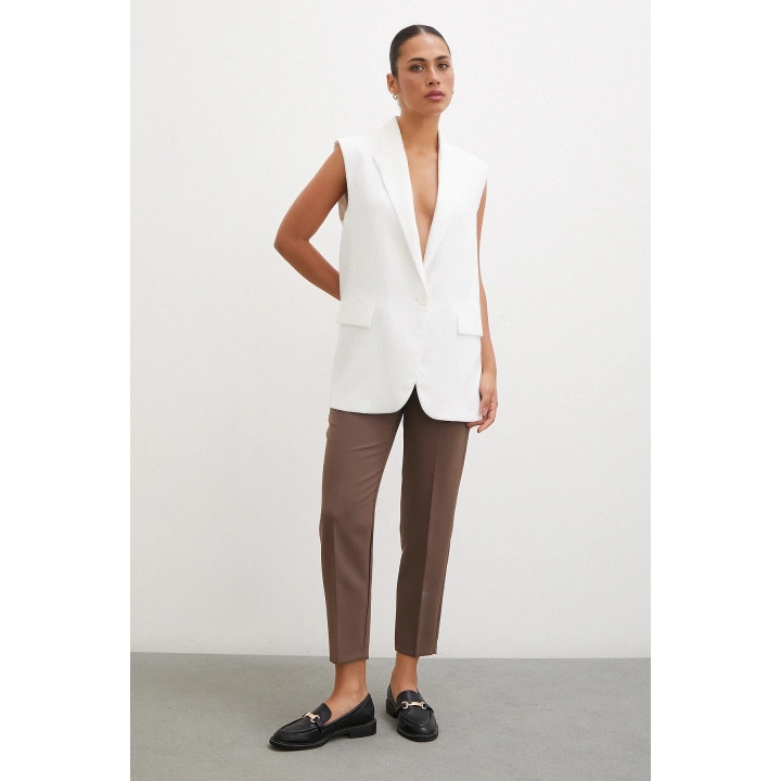 Skinny Kumaş Pantolon Kahve