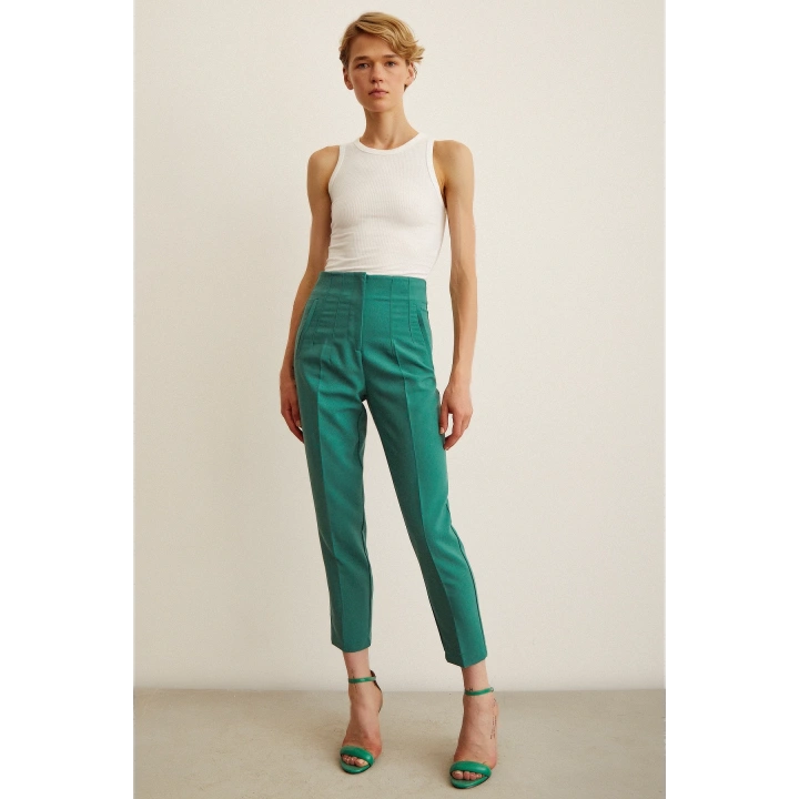 Skinny Kumaş Pantolon Yeşil