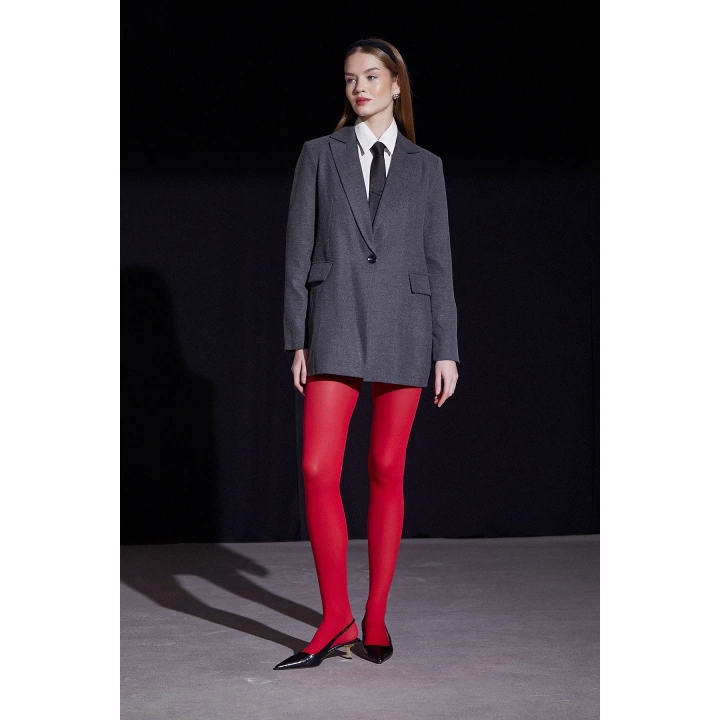 Slim Fit Blazer Ceket Gri