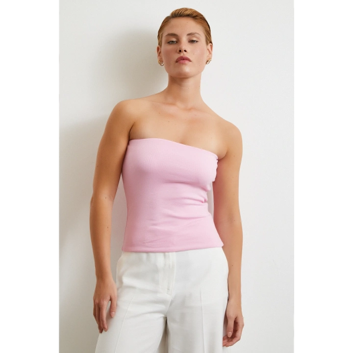 Straplez Top Pembe