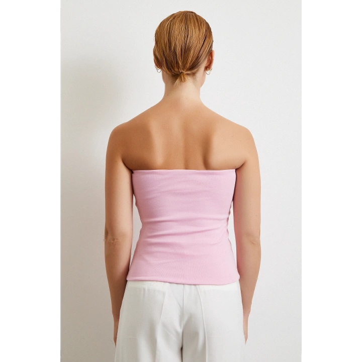 Straplez Top Pembe