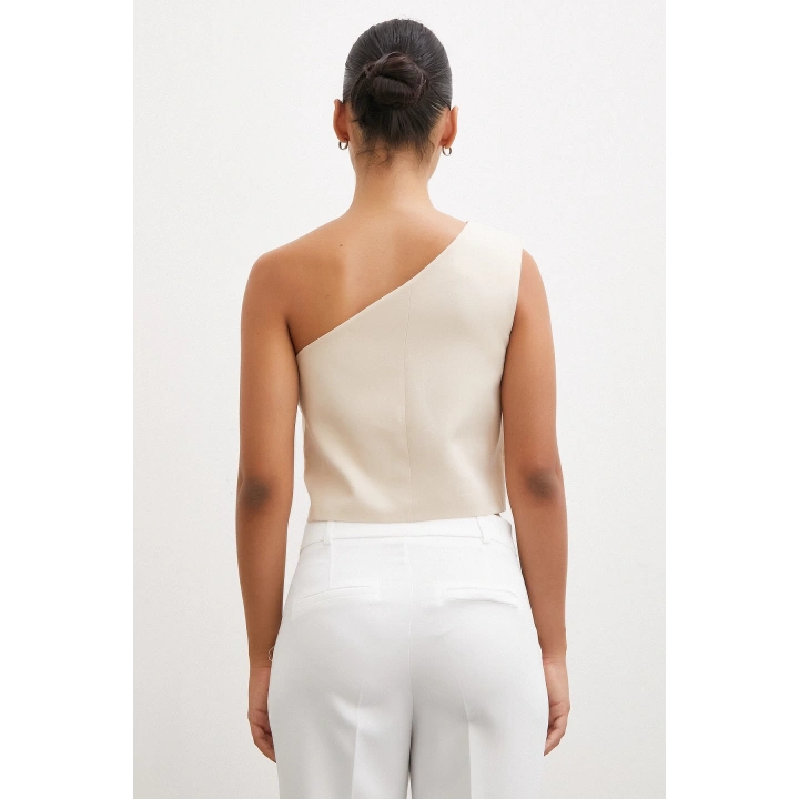 Tek Omuzlu Yelek Bej
