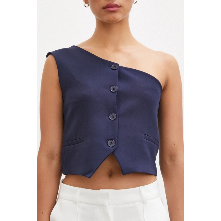 Tek Omuzlu Yelek Lacivert