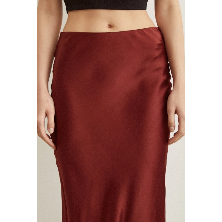 Verev Saten Etek Bordo