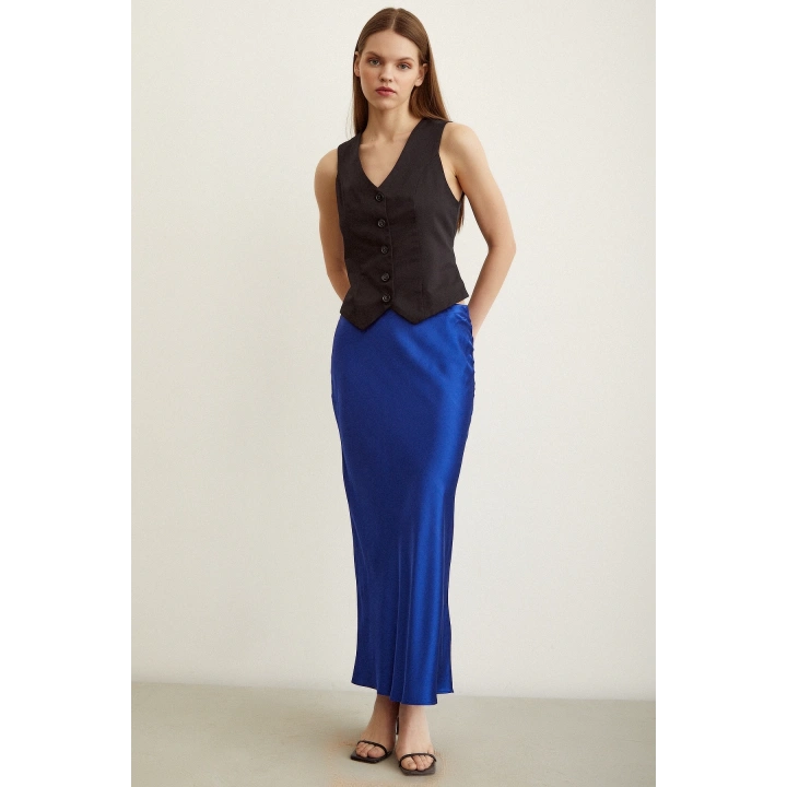 Verev Saten Etek Lacivert