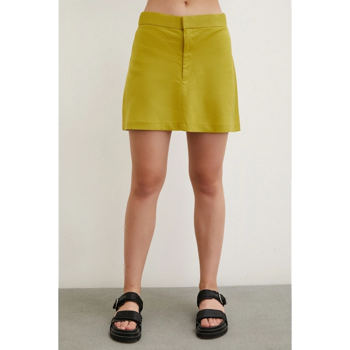 Yüksek Bel Şort Hardal