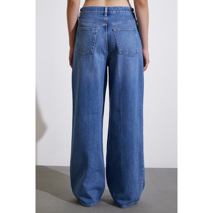Yüksel Bel Baggy Jean Mavi