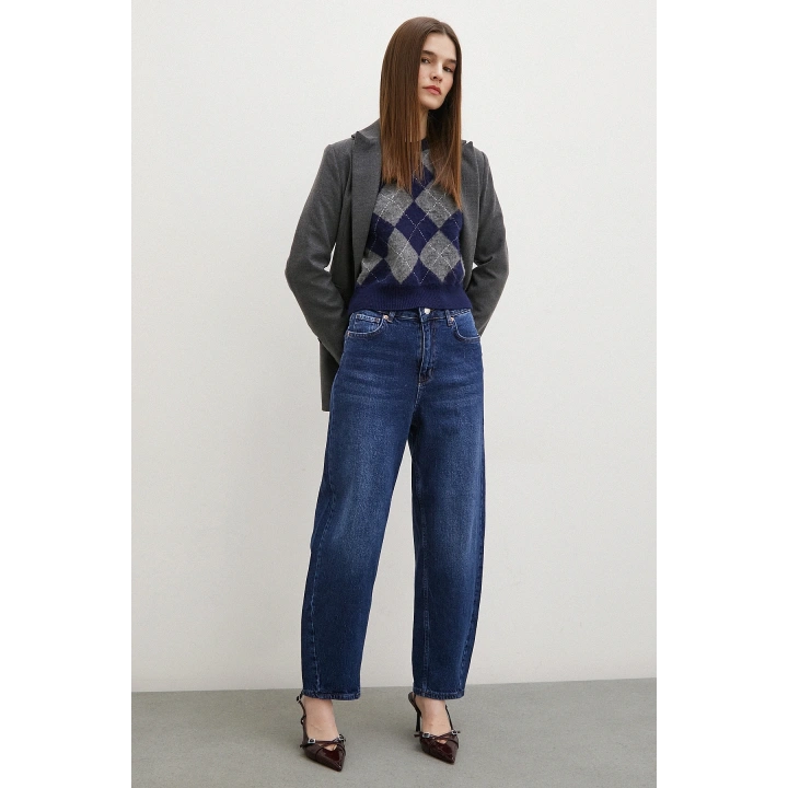 Yüksel Bel Mom Jean Lacivert