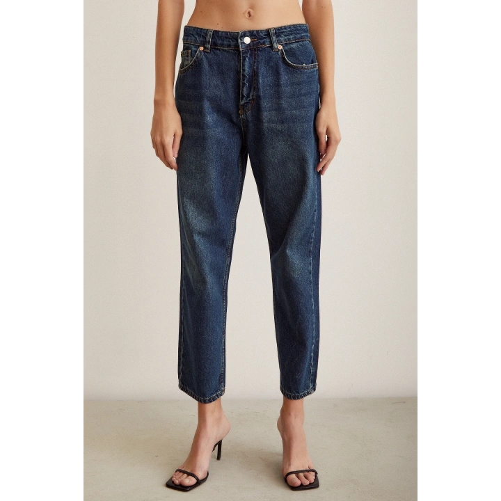 Yüksel Bel Mom Jean Lacivert