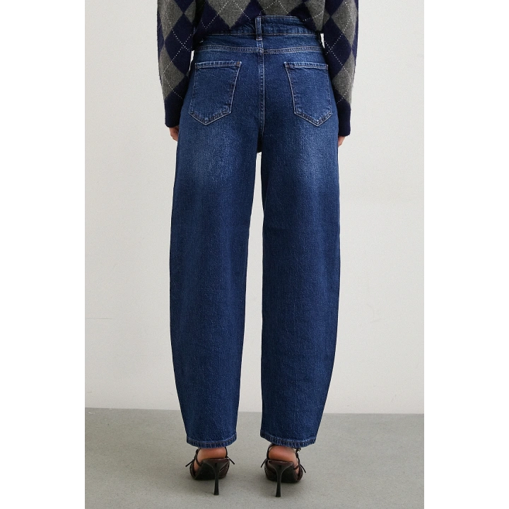 Yüksel Bel Mom Jean Lacivert