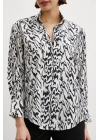Animal Desenli Gömlek Siyah