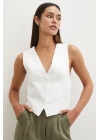 Arkası Çarpraz Yelek Beyaz