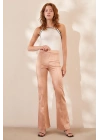 Asimetrik Yüksek Bel Pantolon Pudra