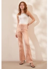 Asimetrik Yüksek Bel Pantolon Pudra