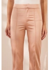 Asimetrik Yüksek Bel Pantolon Pudra