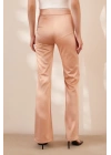 Asimetrik Yüksek Bel Pantolon Pudra