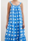 Askılı Puanlı Elbise Mavi