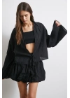 Astarlı Balon Etek Siyah