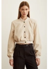 Astarlı Çıt Çıtlı Ceket Bej