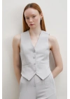 Astarlı Kuplu Yelek Gri