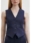 Astarlı Kuplu Yelek Lacivert