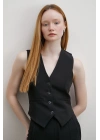 Astarlı Kuplu Yelek Siyah