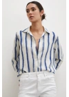 Bambu Çizgili Gömlek Lacivert