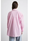 Basic Oxford Çizgili Gömlek Pembe