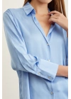 Basic Saten Gömlek Açık Mavi
