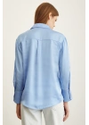 Basic Saten Gömlek Açık Mavi