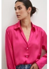 Basic Saten Gömlek Fuşya